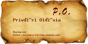 Privári Olívia névjegykártya